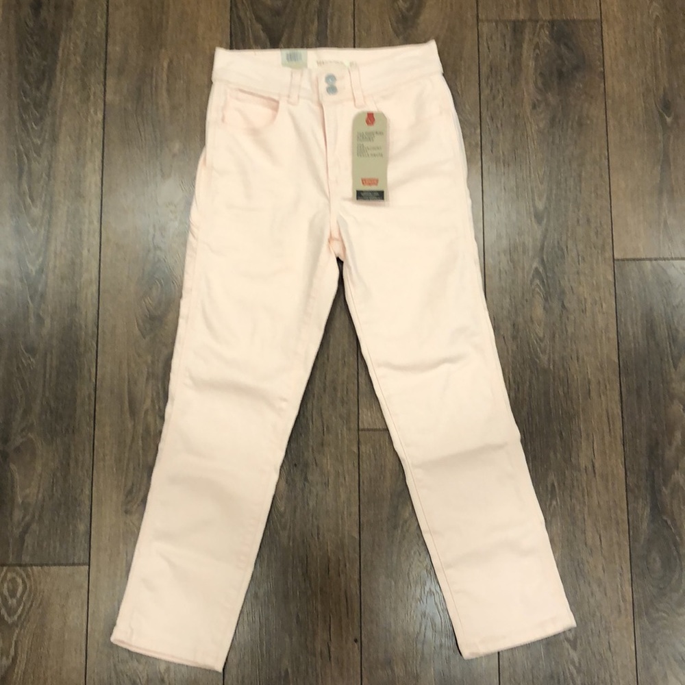 NWT Levi’s High Rise Straight Cropped Pink Jeans Size 27